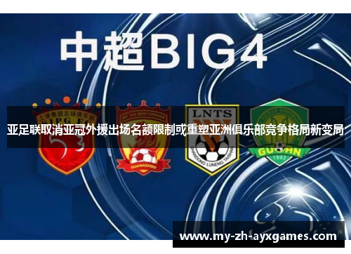 亚足联取消亚冠外援出场名额限制或重塑亚洲俱乐部竞争格局新变局